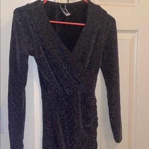 Windsor dress black and silver sparkly dress